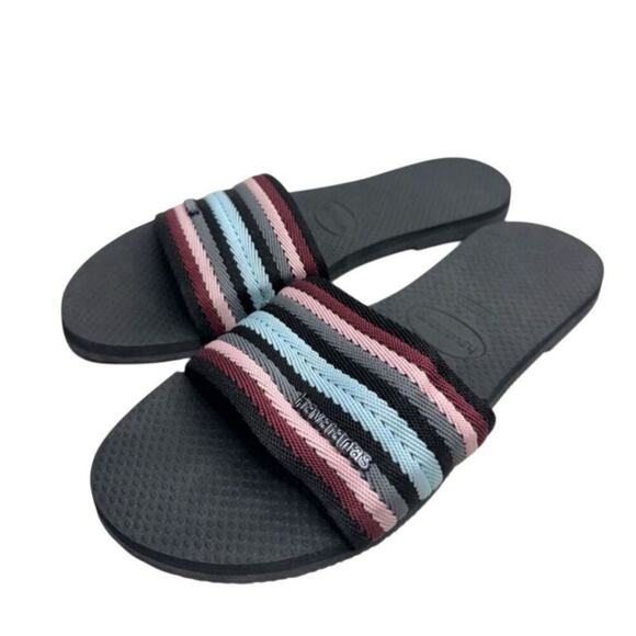 Havaianas Slides Womens Size 6 Black Summer Sandals NEW - Picture 4 of 6